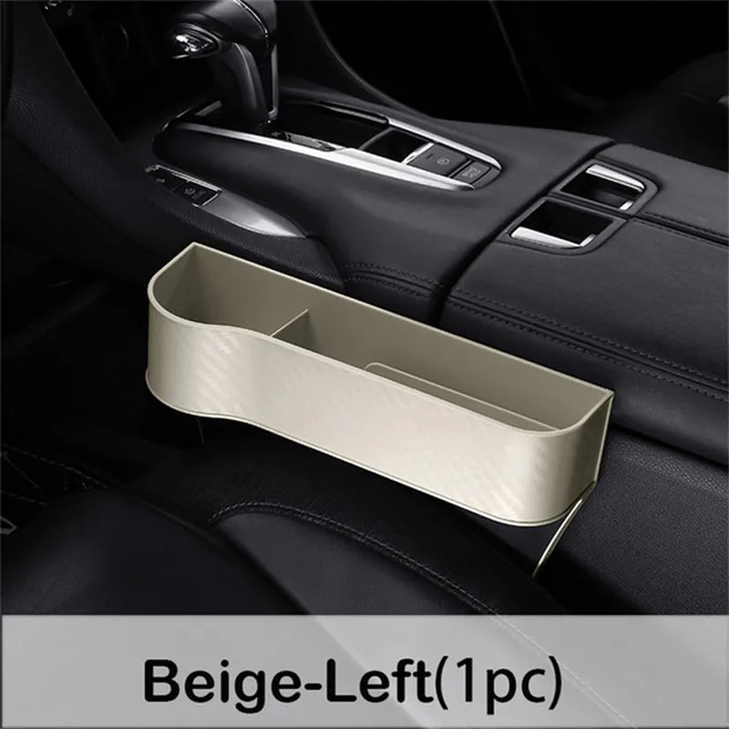 Car Seat Crevice Gaps Storage Box Seat Organizer Gap Slit Filler Holder For Wallet Phone Cigarette Slit Pocket Car Storag Box Driver Side Beige