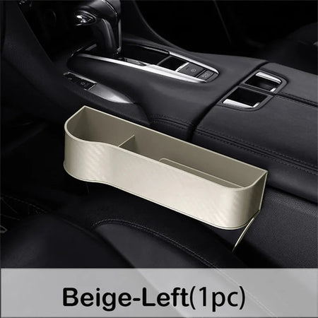 Car Seat Crevice Gaps Storage Box Seat Organizer Gap Slit Filler Holder For Wallet Phone Cigarette Slit Pocket Car Storag Box Driver Side Beige