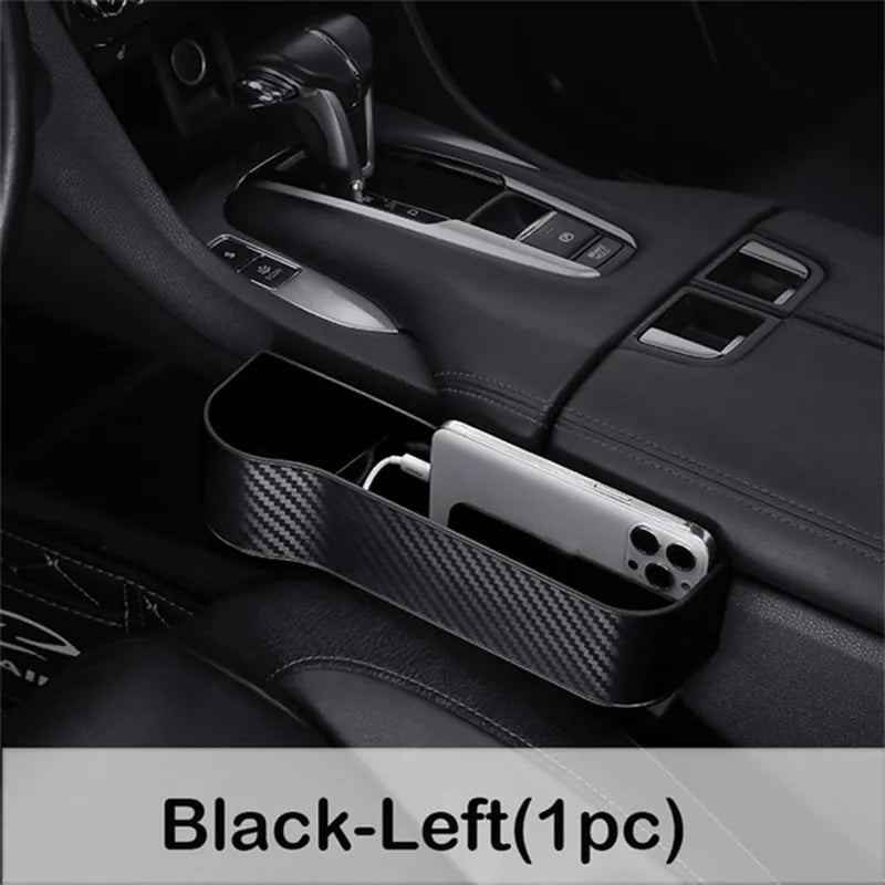 Car Seat Crevice Gaps Storage Box Seat Organizer Gap Slit Filler Holder For Wallet Phone Cigarette Slit Pocket Car Storag Box Driver Side Black