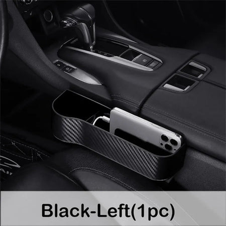 Car Seat Crevice Gaps Storage Box Seat Organizer Gap Slit Filler Holder For Wallet Phone Cigarette Slit Pocket Car Storag Box Driver Side Black