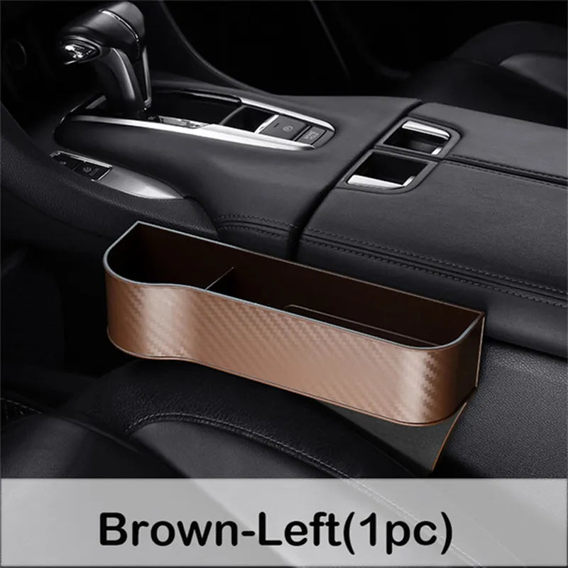 Car Seat Crevice Gaps Storage Box Seat Organizer Gap Slit Filler Holder For Wallet Phone Cigarette Slit Pocket Car Storag Box Driver Side Brown