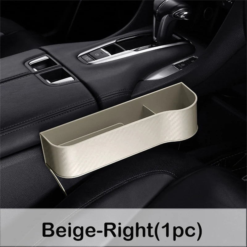 Car Seat Crevice Gaps Storage Box Seat Organizer Gap Slit Filler Holder For Wallet Phone Cigarette Slit Pocket Car Storag Box Passenger Beige