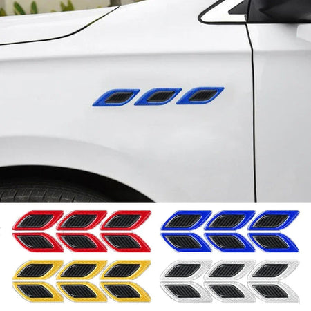 Carbon Fiber Car Reflective Sticker Set - 3D Styling Strips for Night Safety (6PCs)