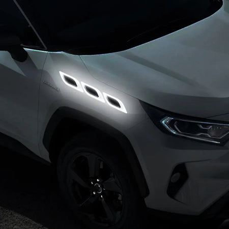 Carbon Fiber Car Reflective Sticker Set - 3D Styling Strips for Night Safety (6PCs)