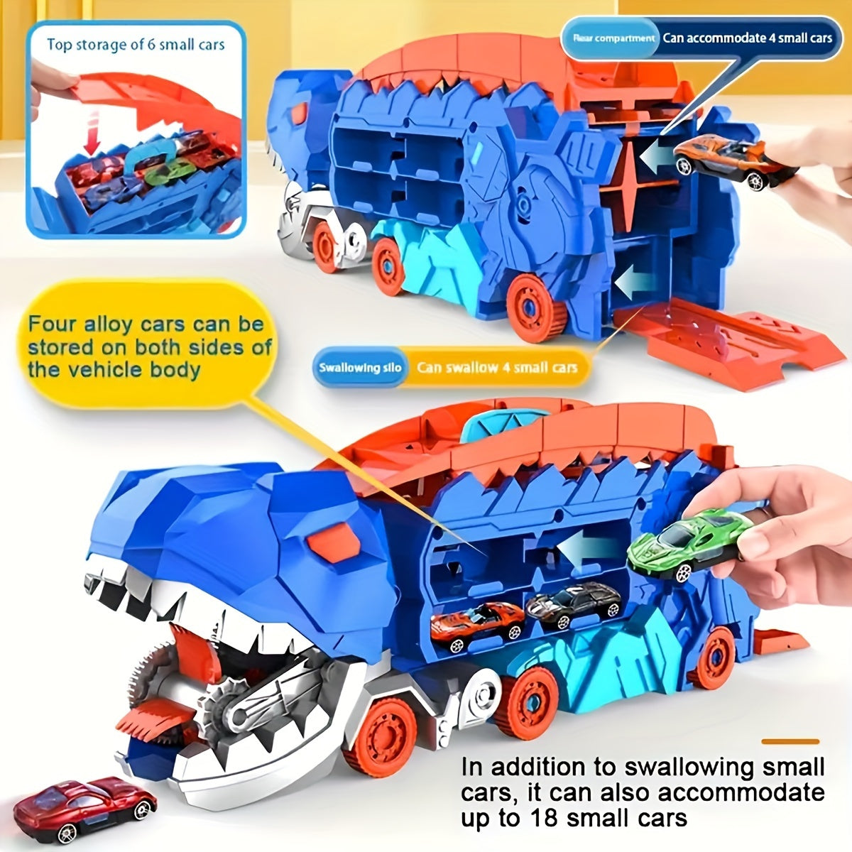 Dinosaur Ultimate Hauler Track Toy - Transforming Truck and T-rex