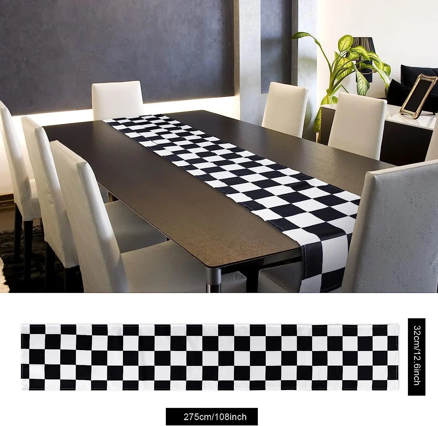 Checkered Race Car Party Tablecloth - Racing Birthday Party Decor
