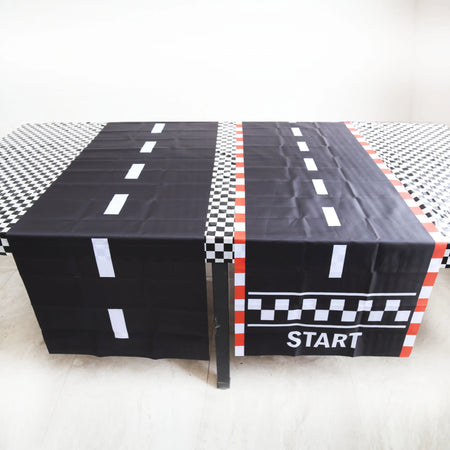 Checkered Race Car Party Tablecloth - Racing Birthday Party Decor