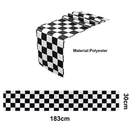 Checkered Race Car Party Tablecloth - Racing Birthday Party Decor Coffee / As show