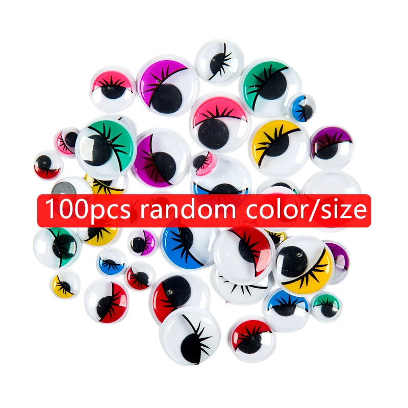 Children Craft Toys Sponge Patch Black&amp;amp;White Eyes Decorative Handmade DIY Geometry Triangle Square Circle Sponge Stickers TMZ 100pcs eyes CaiSe