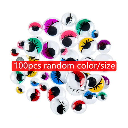 Children Craft Toys Sponge Patch Black&amp;amp;White Eyes Decorative Handmade DIY Geometry Triangle Square Circle Sponge Stickers TMZ 100pcs eyes CaiSe