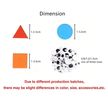 Children Craft Toys Sponge Patch Black&amp;amp;White Eyes Decorative Handmade DIY Geometry Triangle Square Circle Sponge Stickers TMZ