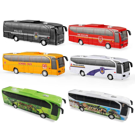 Children's School Bus Toy Model Simulation Inertial Bus Police School Bus Bus Light Car Toys for Boys Toy Gift Model Kids Gifts