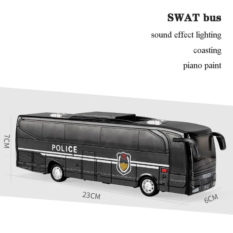 Children's School Bus Toy Model Simulation Inertial Bus Police School Bus Bus Light Car Toys for Boys Toy Gift Model Kids Gifts black