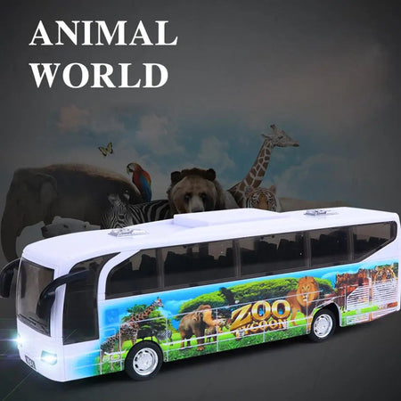 Children's School Bus Toy Model Simulation Inertial Bus Police School Bus Bus Light Car Toys for Boys Toy Gift Model Kids Gifts white-1