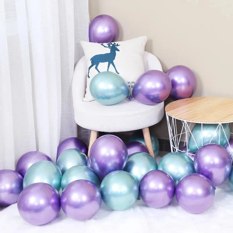 Chrome Metallic Mermaid Latex Balloons Set for Various Occasions