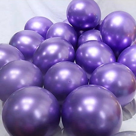 Chrome Metallic Mermaid Latex Balloons Set for Various Occasions purple / 10inch