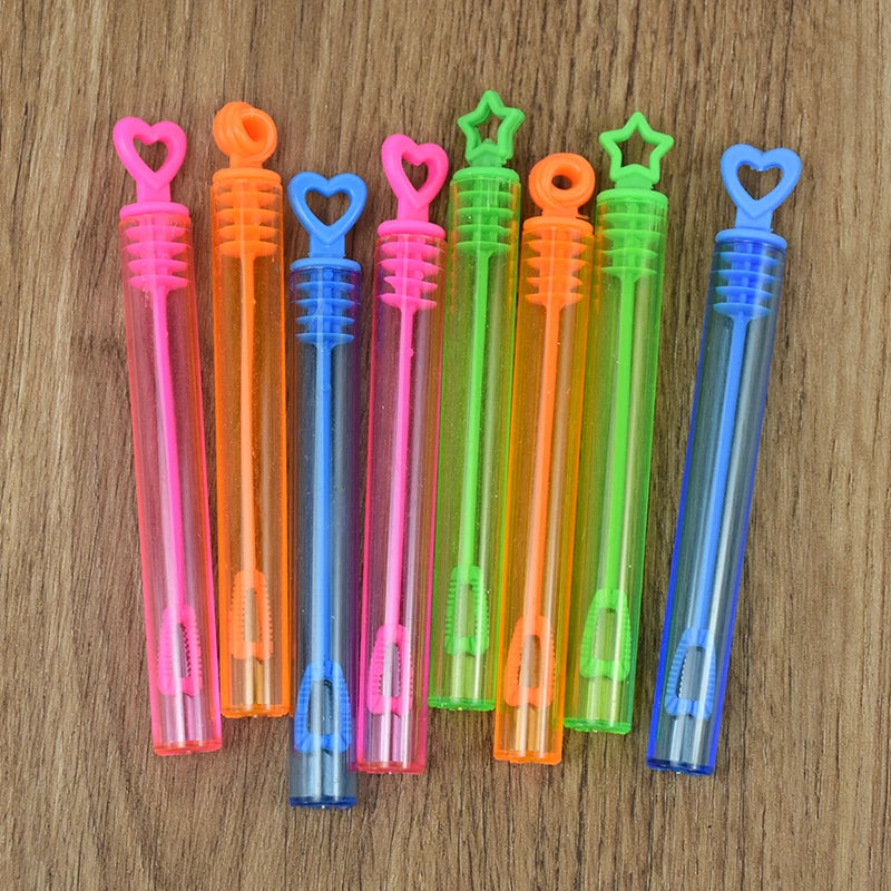Colorful Bubble Soap Bottle Heart Wand Empty Tube Kids Birthday Party Favors