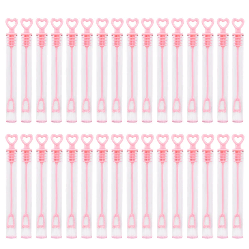 Colorful Bubble Soap Bottle Heart Wand Empty Tube Kids Birthday Party Favors Pink / 20pcs