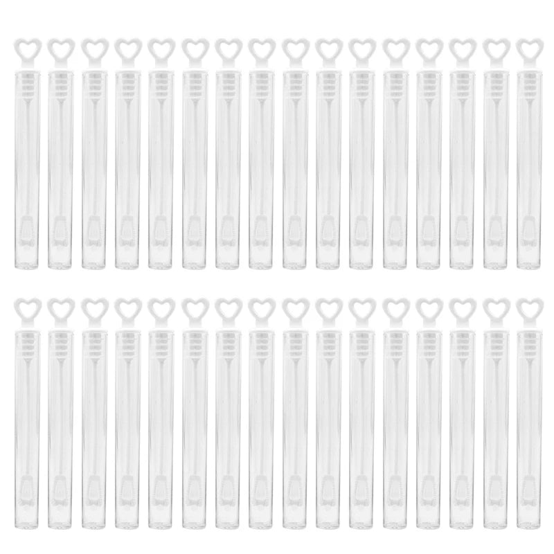 Colorful Bubble Soap Bottle Heart Wand Empty Tube Kids Birthday Party Favors White / 10pcs