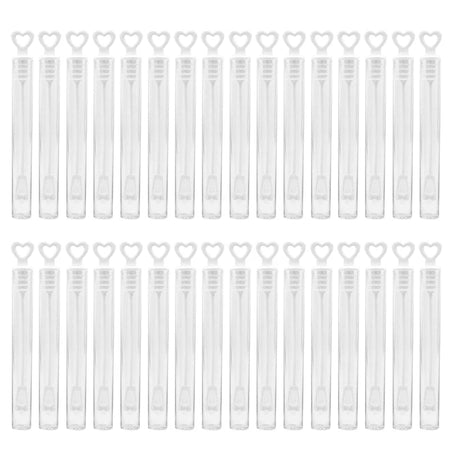 Colorful Bubble Soap Bottle Heart Wand Empty Tube Kids Birthday Party Favors White / 10pcs