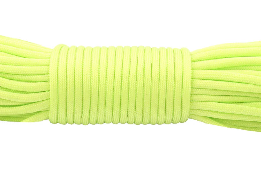 Colourful 550 Paracord 4mm 100ft Rope for Hiking &amp;amp; Camping 17 fluo green / 25feet
