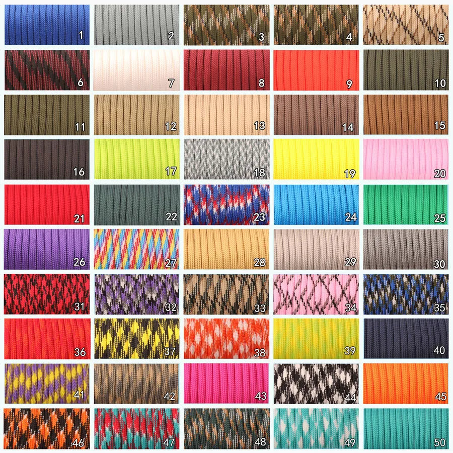 Colourful 550 Paracord 4mm 100ft Rope for Hiking &amp;amp; Camping