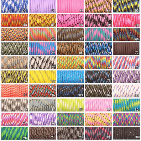 Colourful 550 Paracord 4mm 100ft Rope for Hiking &amp;amp; Camping