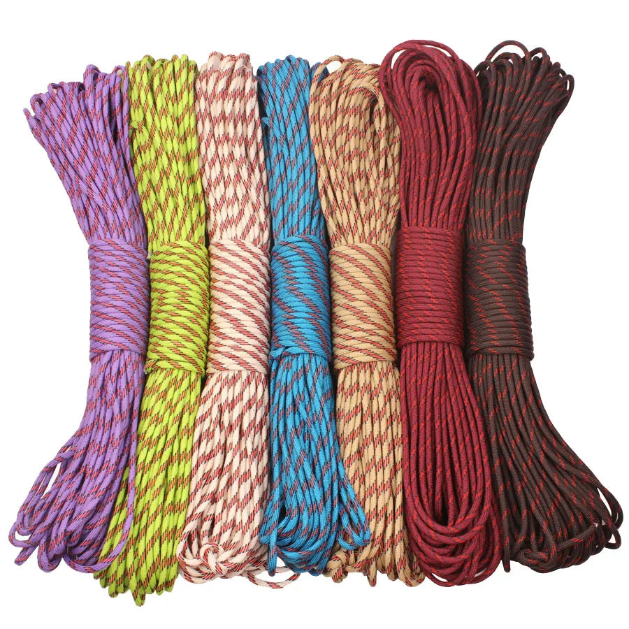 Colourful 550 Paracord 4mm 100ft Rope for Hiking &amp;amp; Camping