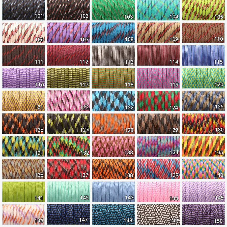 Colourful 550 Paracord 4mm 100ft Rope for Hiking &amp;amp; Camping
