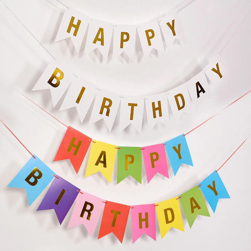 Colourful Happy Birthday Banner Set - 13 Pieces
