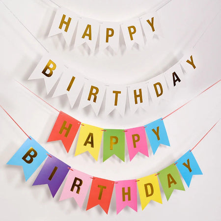 Colourful Happy Birthday Banner Set - 13 Pieces
