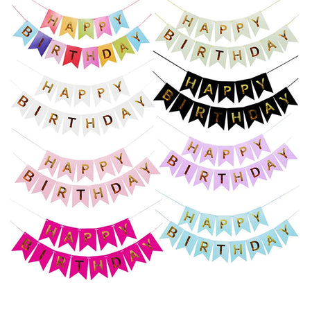 Colourful Happy Birthday Banner Set - 13 Pieces