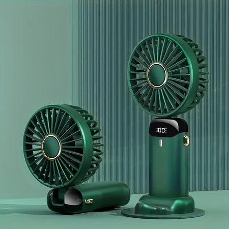 Compact Desk Personal Fan with Digital Display Dark Night Green