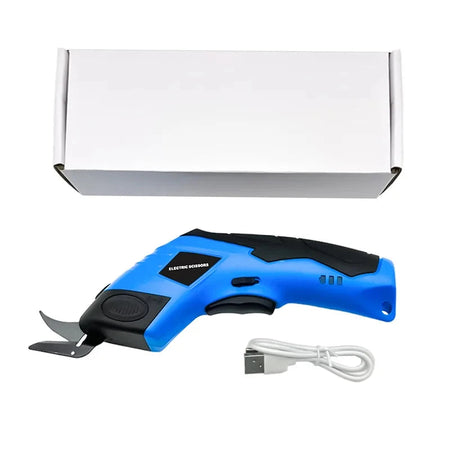 Cordless Electric Scissors Home Electric Trimmer Sewing Scissor USB Cutter Cloth Carpet Charging DIY Leather Cutting Tools blue
