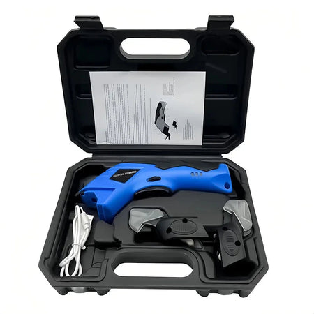 Cordless Electric Scissors Home Electric Trimmer Sewing Scissor USB Cutter Cloth Carpet Charging DIY Leather Cutting Tools blue box set