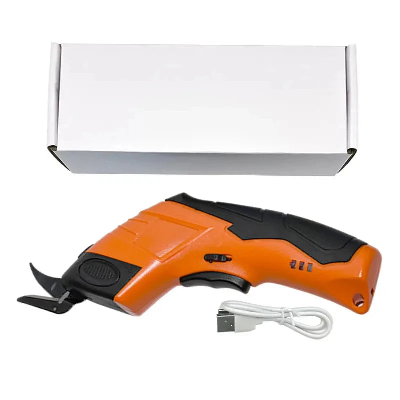 Cordless Electric Scissors Home Electric Trimmer Sewing Scissor USB Cutter Cloth Carpet Charging DIY Leather Cutting Tools orange