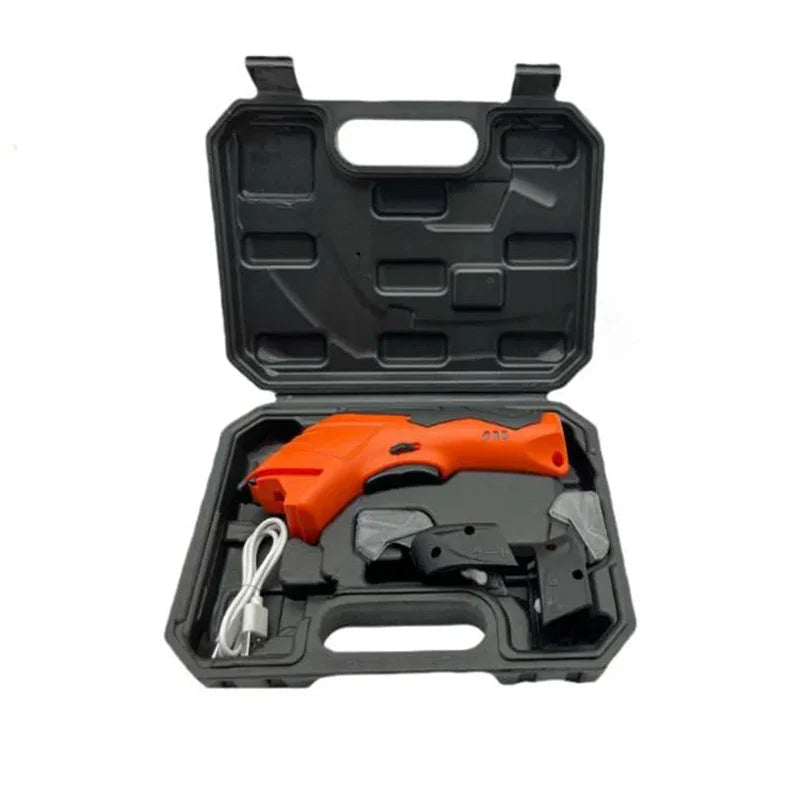 Cordless Electric Scissors Home Electric Trimmer Sewing Scissor USB Cutter Cloth Carpet Charging DIY Leather Cutting Tools orange box set