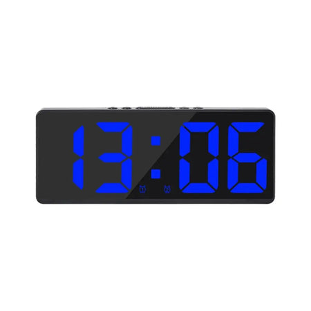 Creative Number Clock Color Nightlight Temperature Calendar Alarm Clock LED Large Number Electronic Clock Backlight Home Decor blue