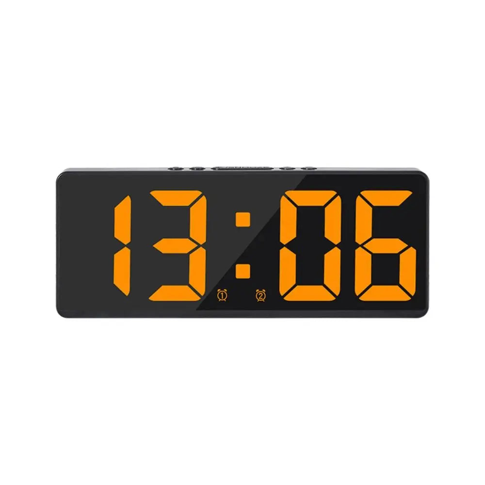 Creative Number Clock Color Nightlight Temperature Calendar Alarm Clock LED Large Number Electronic Clock Backlight Home Decor orange