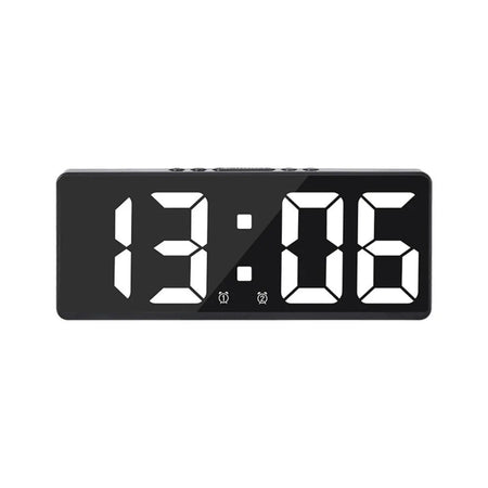 Creative Number Clock Color Nightlight Temperature Calendar Alarm Clock LED Large Number Electronic Clock Backlight Home Decor white