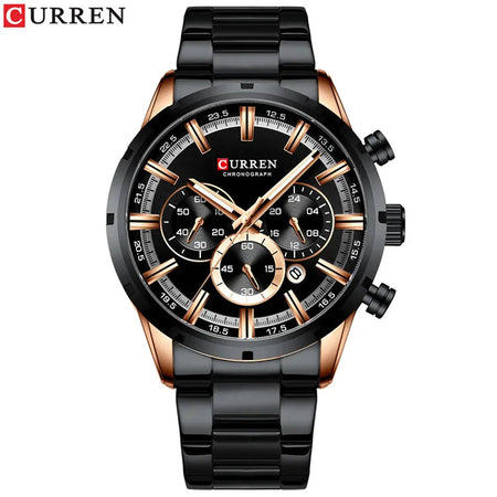 Curren Men's Watch Blue Dial Stainless Steel Band Date Mens Business Male Watches Waterproof Luxuries Men Wrist Watches for Men