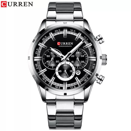 Curren Men's Watch Blue Dial Stainless Steel Band Date Mens Business Male Watches Waterproof Luxuries Men Wrist Watches for Men