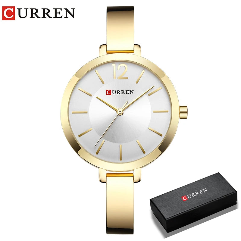 CURREN Silver Watch Women Watches Fashion Ladies Creative Steel Women's Bracelet Waterproof Quartz Watches Female Clock