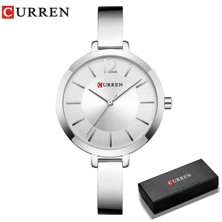 CURREN Silver Watch Women Watches Fashion Ladies Creative Steel Women's Bracelet Waterproof Quartz Watches Female Clock