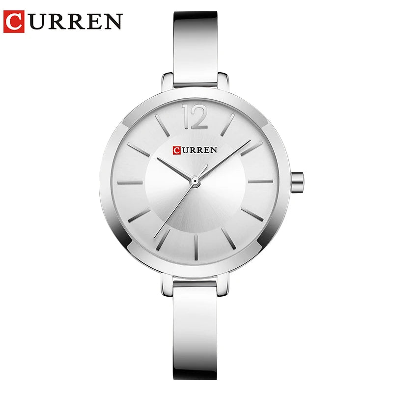 CURREN Silver Watch Women Watches Fashion Ladies Creative Steel Women's Bracelet Waterproof Quartz Watches Female Clock