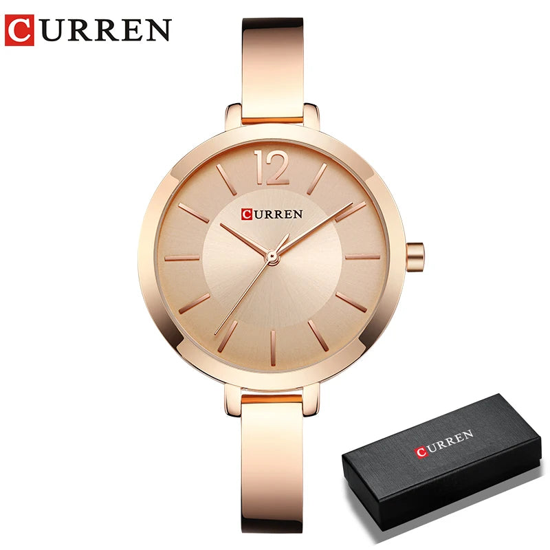 CURREN Silver Watch Women Watches Fashion Ladies Creative Steel Women's Bracelet Waterproof Quartz Watches Female Clock