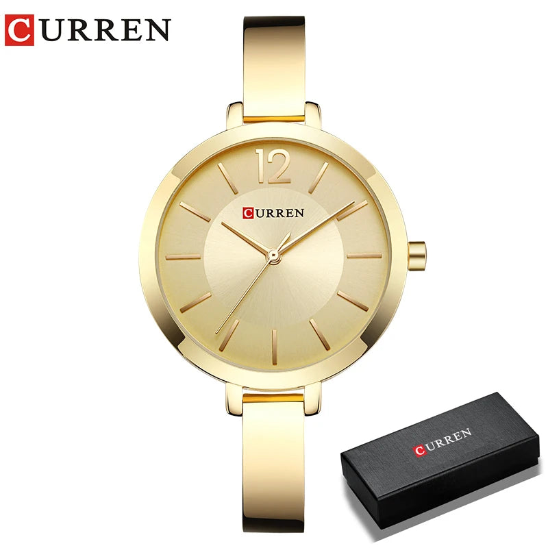 CURREN Silver Watch Women Watches Fashion Ladies Creative Steel Women's Bracelet Waterproof Quartz Watches Female Clock