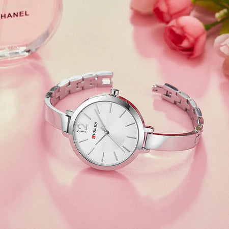 CURREN Silver Watch Women Watches Fashion Ladies Creative Steel Women's Bracelet Waterproof Quartz Watches Female Clock