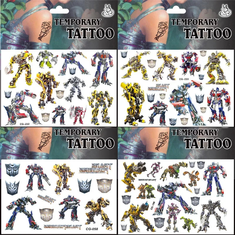 Cute Transformers Tattoo Stickers