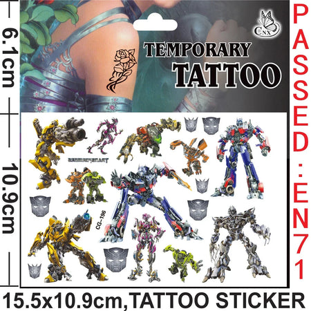 Cute Transformers Tattoo Stickers CG-196